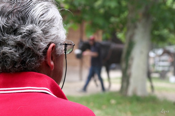 L'entraîneur observe.